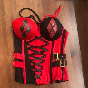 🎃 HARLEY QUINN HALLOWEEN Costume CORSET S/M